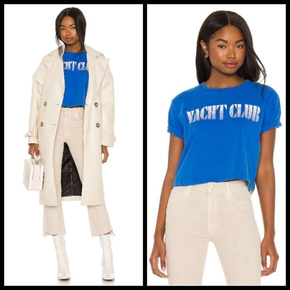 💕MOTHER💕 The Short Sleeve Slouch Tee Yacht Club Graphic Tee Blue XS NWT - Picture 7 of 16